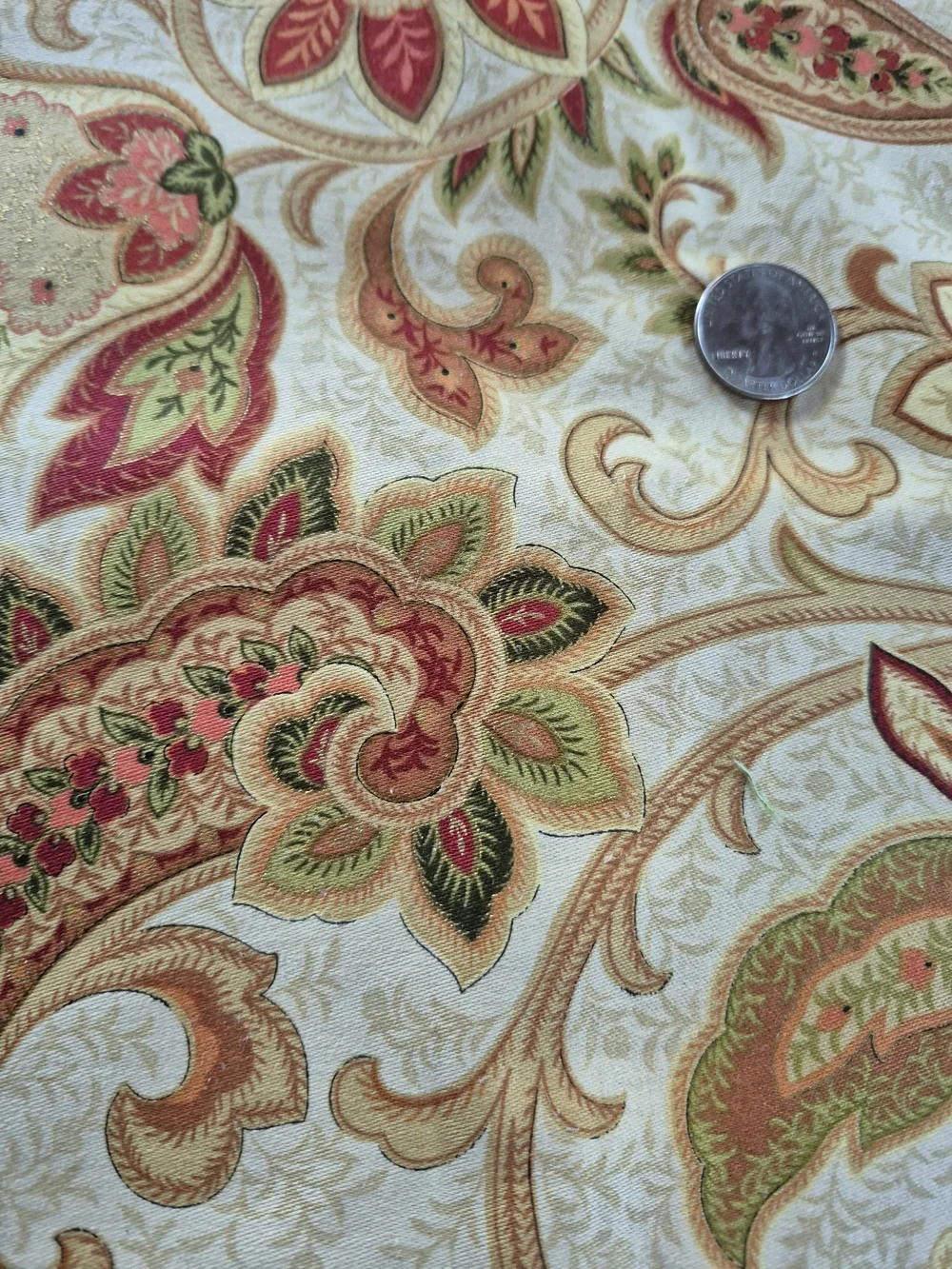 Paisley Gold Multicolor Home Decor Cotton Fabric 1 Yard 58” wide Mill Creek Sewi